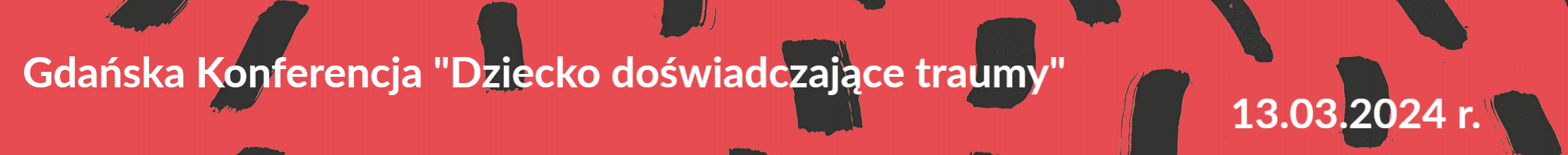 banner z czarno-czerwoną grafiką konferencji