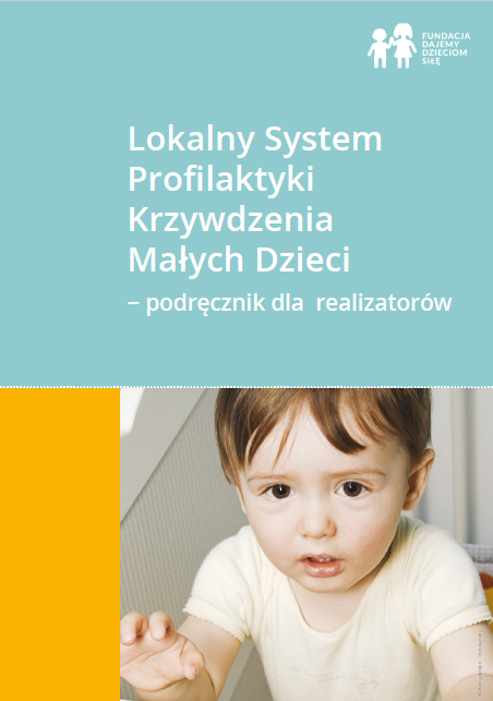 Okładka książki. U góry na szarozielonym tle biały tytuł. Poniżej zdjęcie dziecka ok. 3 lat wyciągającego rączkę. 