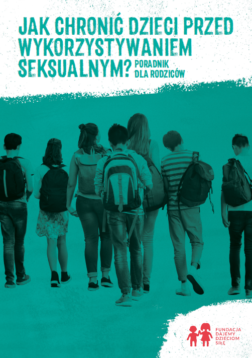 Biało zielona okładka. Do 3/4 wysokości, na zielonym tle widać grupę dzieci tyłem z pleckami szkolnymi. 