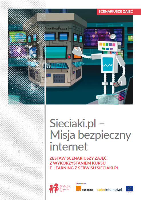 Okładka z kolorowym obrazkiem u góry. Na nim centrum dowodzenia z komputerami wraz z Neciem - komputerowym robotem.