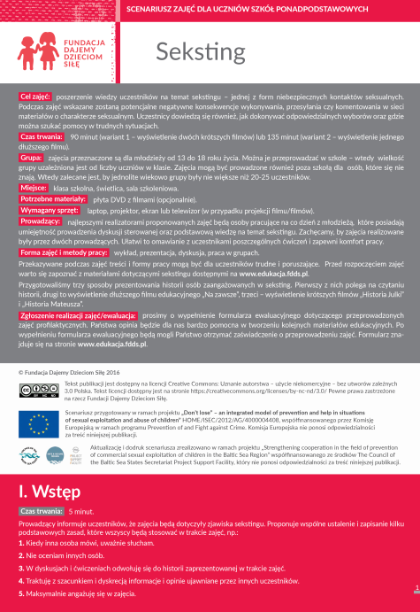 Szaro-malinowa pierwsza strona scenariusza ze szczegółowo rozpisanymi głównymi informacjami o zajęciach