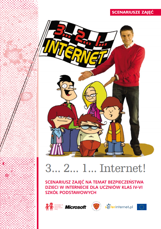 Okładka ze znanym rajdowcem Hołowczycem. Obok jego zdjęcia stoją kreskówkowe postacie - dzieci. I białoczarna flaga formuły1